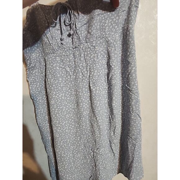 Wallflower Spaghetti Ruffle Strap Flowy Shirt / Mini Dress sz Large Blue Floral - Picture 3 of 8